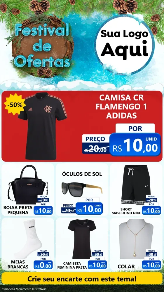 Modelo de Rede Social para Stories com o tema Festival de Ofertas - Inverno para Roupas e acessórios
