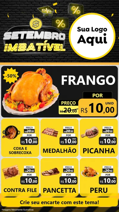 Modelo de Rede Social para Stories com o tema Setembro Imbatível para Assados
