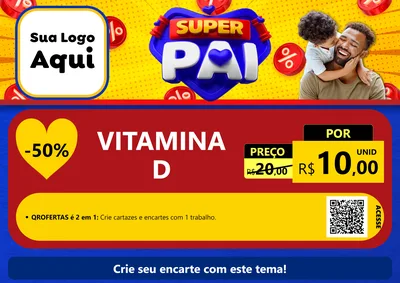 Modelo de Cartaz para Cartaz A4 Horizontal com o tema Super Pai para Farmácia