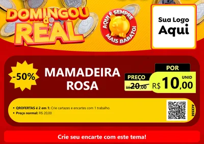 Modelo de Cartaz para Cartaz A4 Horizontal com o tema Domingou do Real para Bebês