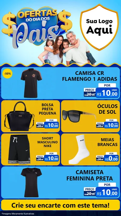 Modelo de TV para TV Vertical com o tema Ofertas do Dia dos Pais para Roupas e acessórios