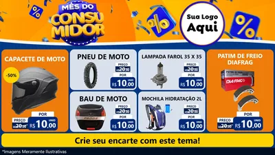 Modelo de TV para TV Horizontal com o tema Mês do Consumidor para Moto peças