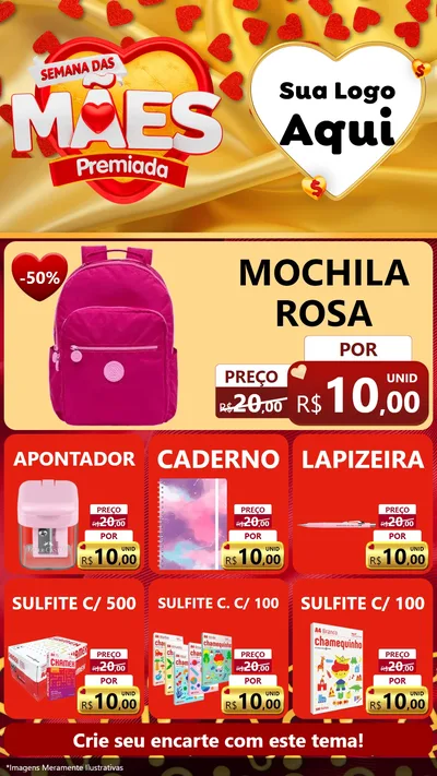 Modelo de Rede Social para Stories com o tema Semana das Mães Premiada para Papelaria