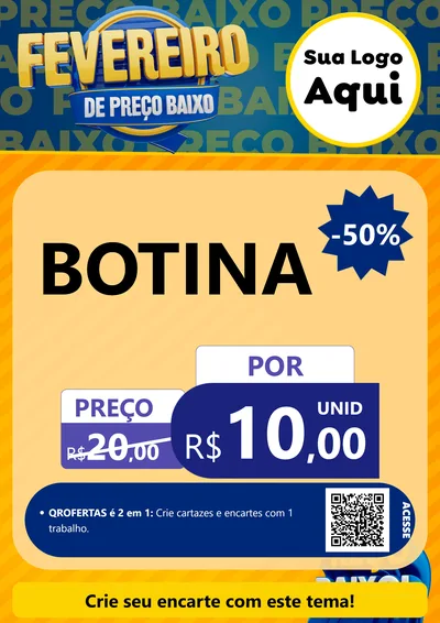 Modelo de Cartaz para Cartaz A4 Vertical com o tema Fevereiro de Preço Baixo para Agropecuária