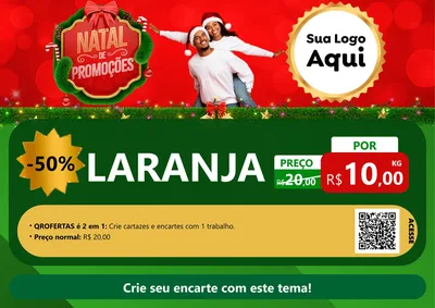 Modelo de Cartaz para Cartaz A4 Horizontal com o tema Natal de Promoções para Hortifrúti