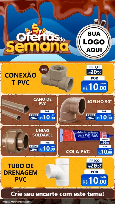 Modelo de TV para TV Vertical com o tema Ofertas da Semana - Páscoa para Tubos e conexões