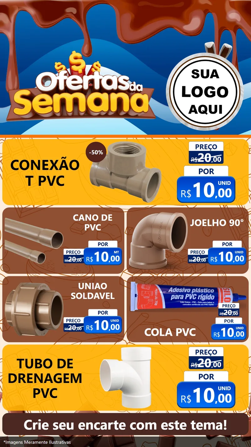Modelo de TV para TV Vertical com o tema Ofertas da Semana - Páscoa para Tubos e conexões
