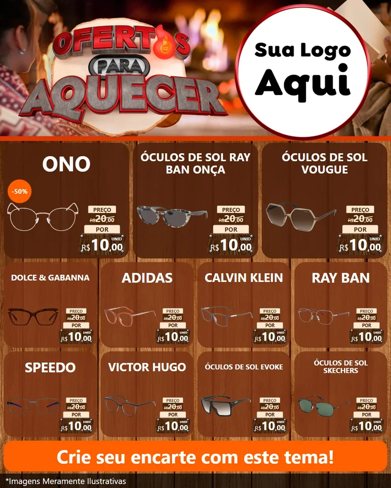 Modelo de Rede Social para Feed Instagram com o tema Ofertas Para Aquecer para Óticas