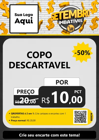 Modelo de Cartaz para Cartaz A4 Vertical com o tema Setembro Imbatível para Embalagens