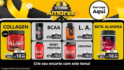 Modelo de TV para TV Horizontal com o tema Setembro Amarelo para Suplementos alimentares
