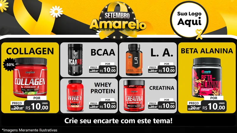 Modelo de TV para TV Horizontal com o tema Setembro Amarelo para Suplementos alimentares