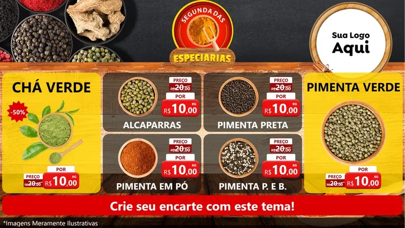 Modelo de TV para TV Horizontal com o tema Segunda das especiarias para Produtos Naturais