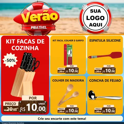 Modelo de Rede Social para Feed Facebook com o tema Verão Imbatível para Utilidades Domésticas