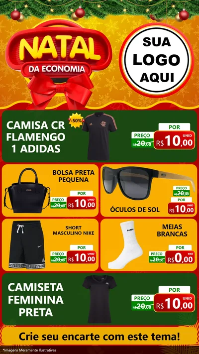 Modelo de TV para TV Vertical com o tema Natal da Economia para Roupas e acessórios