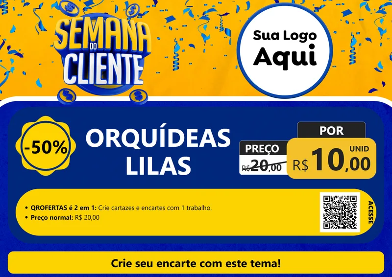 Modelo de Cartaz para Cartaz A4 Horizontal com o tema Semana do Cliente para Floricultura e jardim