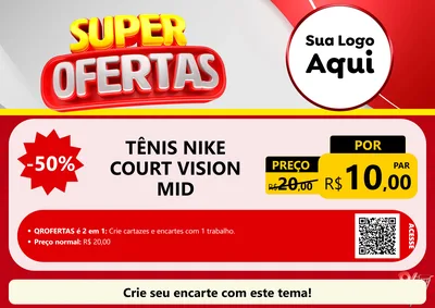 Modelo de Cartaz para Cartaz A4 Horizontal com o tema Super Ofertas para Calçados