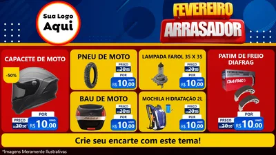 Modelo de TV para TV Horizontal com o tema Fevereiro Arrasador para Moto peças
