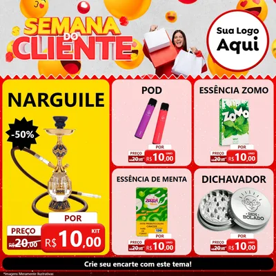 Modelo de Rede Social para Feed Facebook com o tema Semana do Cliente para Tabacaria