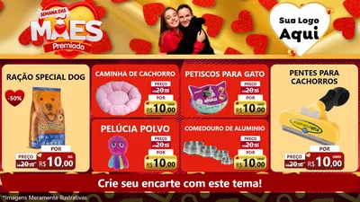 Modelo de TV para TV Horizontal com o tema Semana das Mães Premiada para Pet Shop
