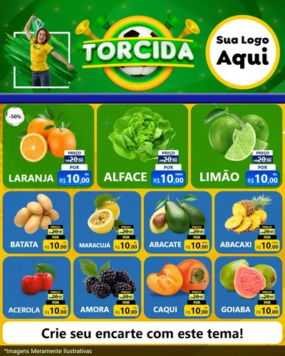 Modelo de Rede Social para Feed Instagram com o tema Torcida para Hortifrúti