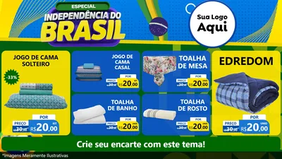 Modelo de TV para TV Horizontal com o tema Especial Independência do Brasil para Cama, Mesa e Banho