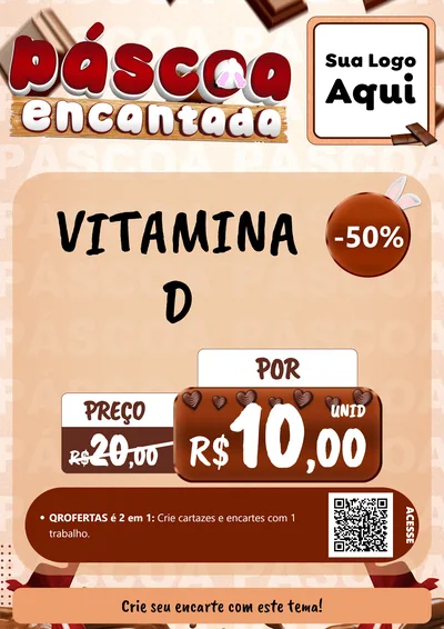 Modelo de Cartaz para Cartaz A4 Vertical com o tema Páscoa Encantada para Farmácia