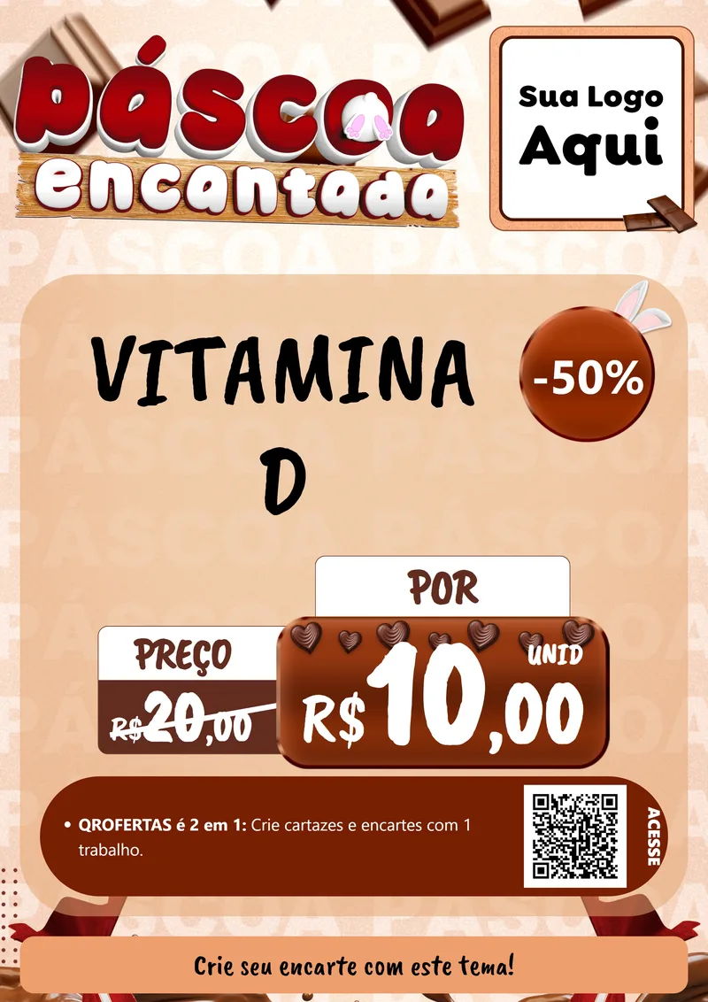 Modelo de Cartaz para Cartaz A4 Vertical com o tema Páscoa Encantada para Farmácia