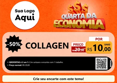 Modelo de Cartaz para Cartaz A4 Horizontal com o tema Quarta da Economia para Suplementos alimentares