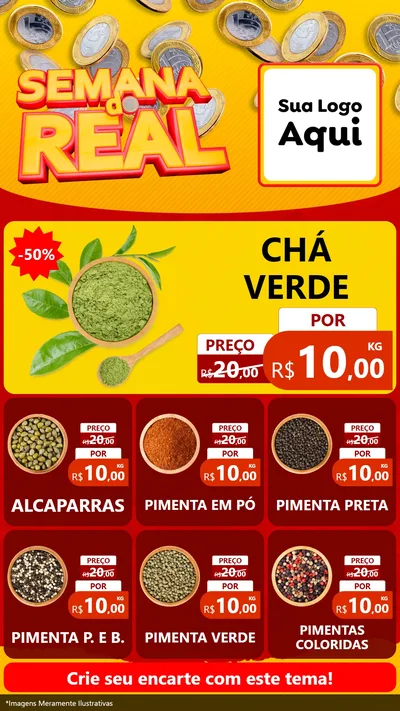 Modelo de Rede Social para Stories com o tema Semana do Real para Produtos Naturais