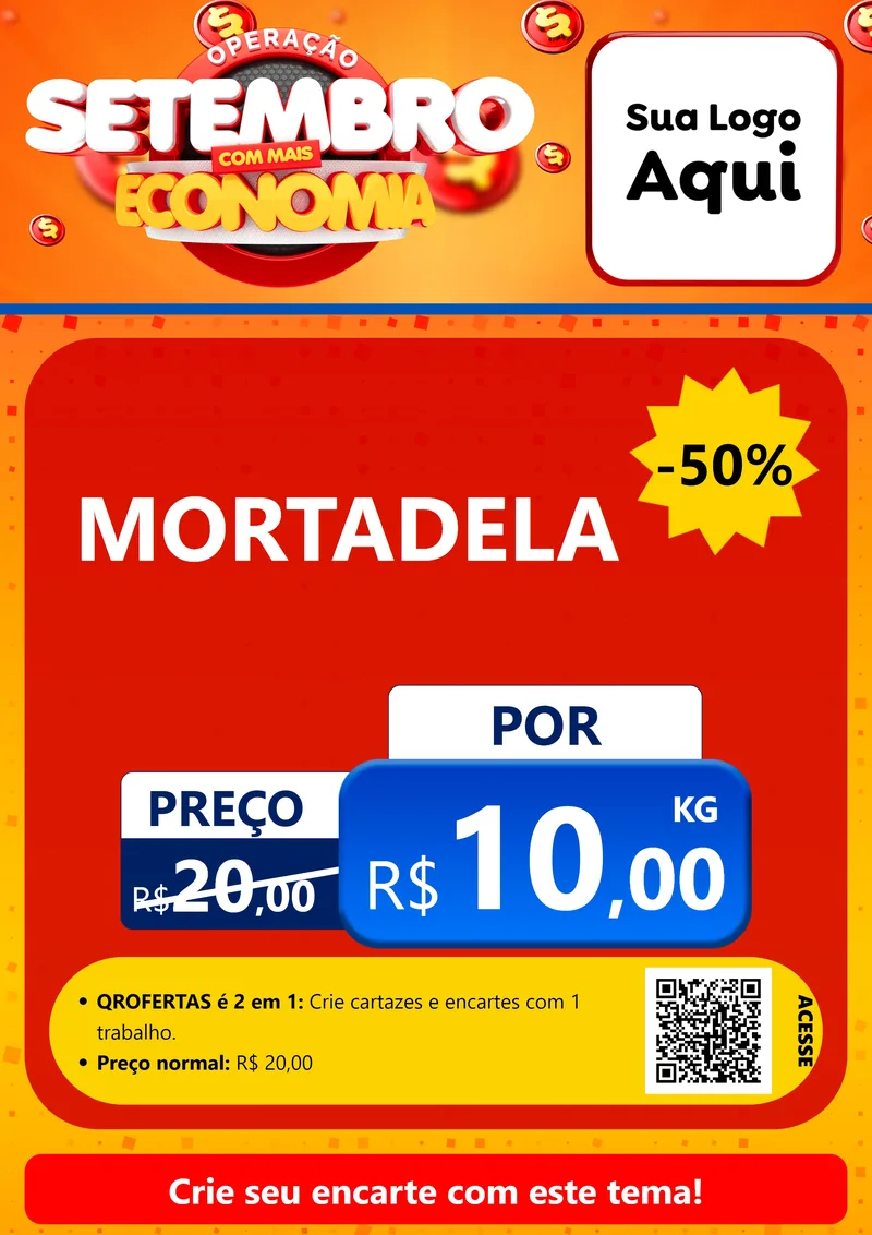 Modelo de Cartaz para Cartaz A4 Vertical com o tema Operação Setembro Com Muita Economia para Frios e Laticínios