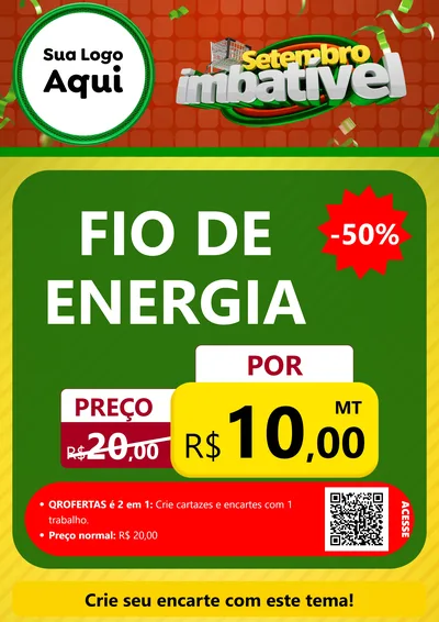Modelo de Cartaz para Cartaz A4 Vertical com o tema Setembro Imbatível para Materiais Elétricos
