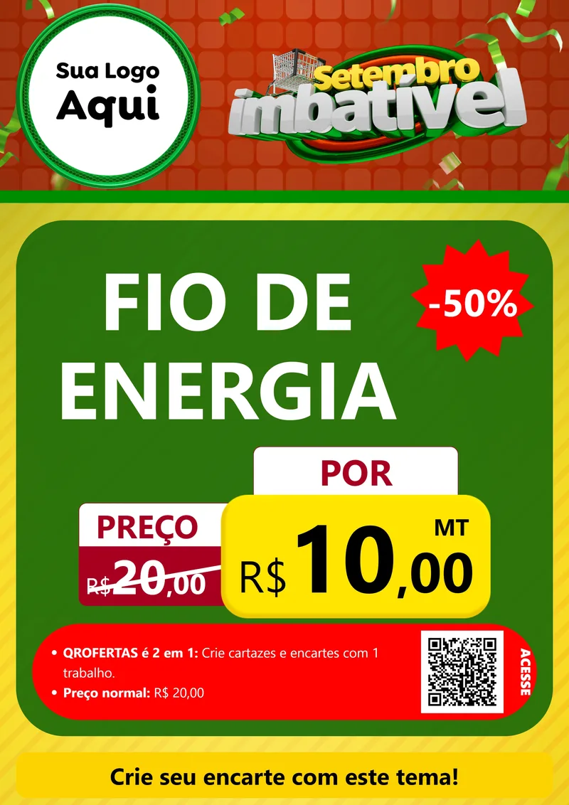 Modelo de Cartaz para Cartaz A4 Vertical com o tema Setembro Imbatível para Materiais Elétricos
