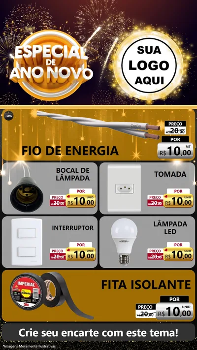 Modelo de TV para TV Vertical com o tema Especial de Ano Novo para Materiais Elétricos