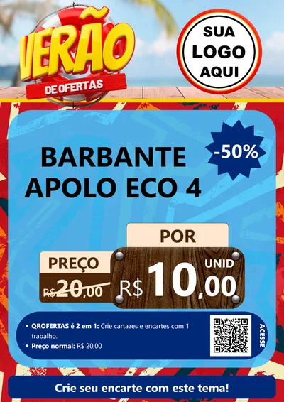 Modelo de Cartaz para Cartaz A4 Vertical com o tema Verão de Ofertas para Armarinho e Aviamentos