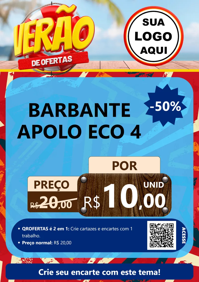 Modelo de Cartaz para Cartaz A4 Vertical com o tema Verão de Ofertas para Armarinho e Aviamentos