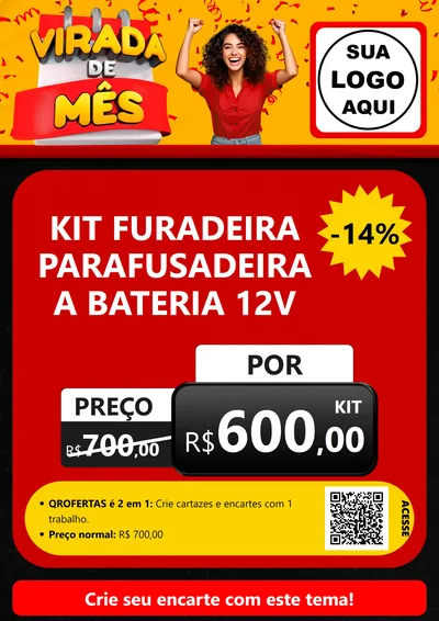 Modelo de Cartaz para Cartaz A4 Vertical com o tema Virada de Mês para Maquinas e Ferramentas