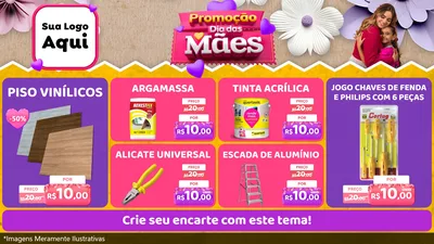 Modelo de TV para TV Horizontal com o tema Promoção Dia das Mães para Material para Construção
