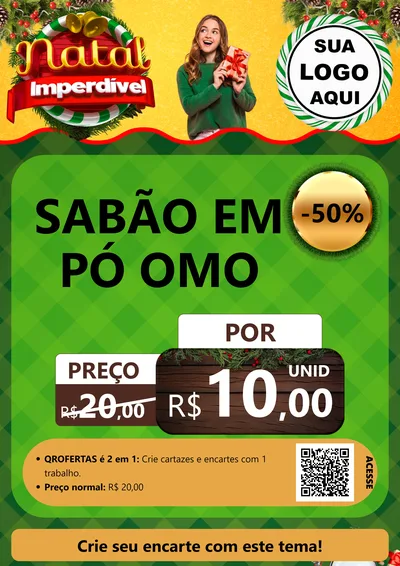 Modelo de Cartaz para Cartaz A4 Vertical com o tema Natal Imperdível para Produtos de Limpeza