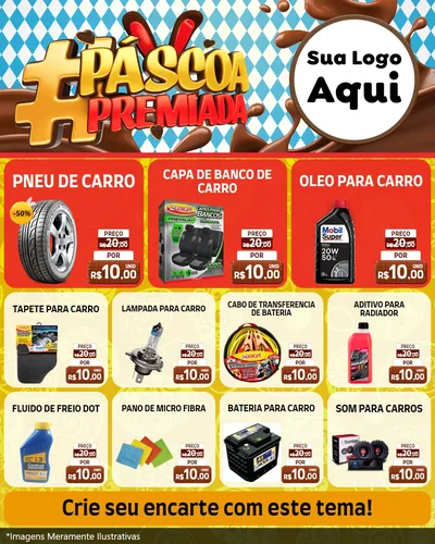 Modelo de Rede Social para Feed Instagram com o tema Páscoa Premiada para Auto peças