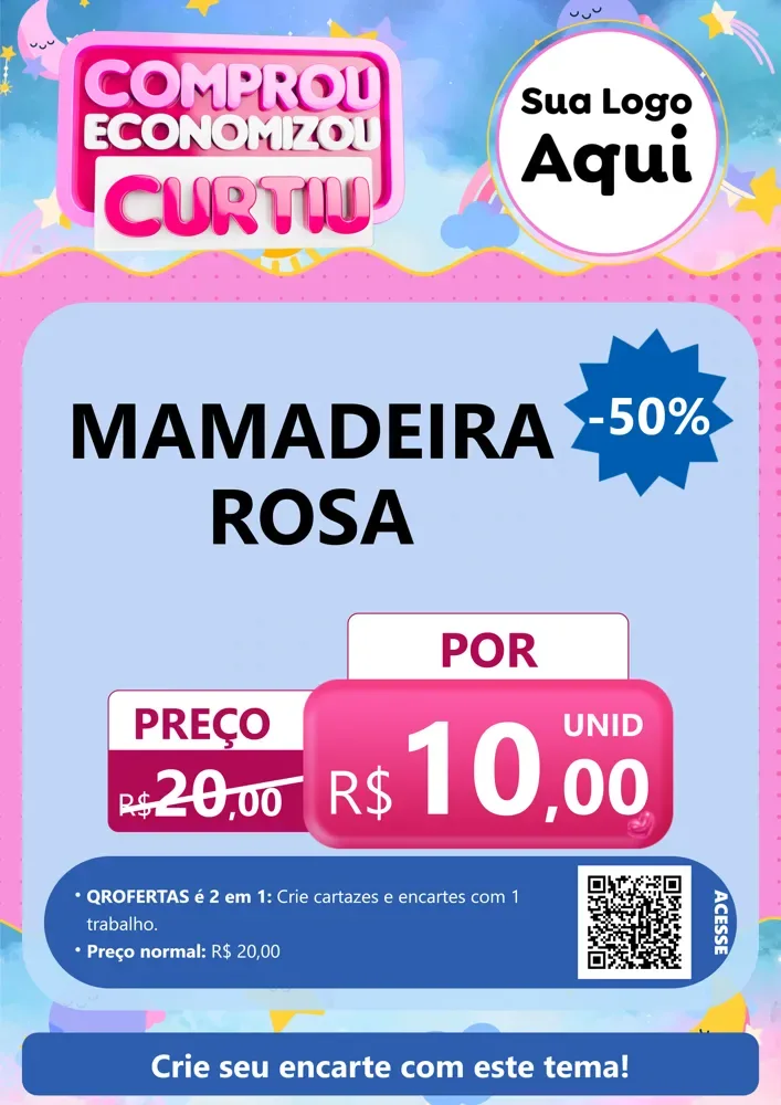 Modelo de Cartaz para Cartaz A4 Vertical com o tema Comprou economizou curtiu para Bebês