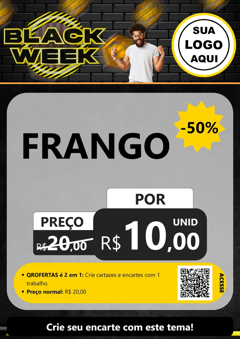 Modelo de Cartaz para Cartaz A4 Vertical com o tema Black Week para Assados