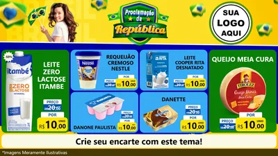 Modelo de TV para TV Horizontal com o tema Proclamação da República para Frios e Laticínios