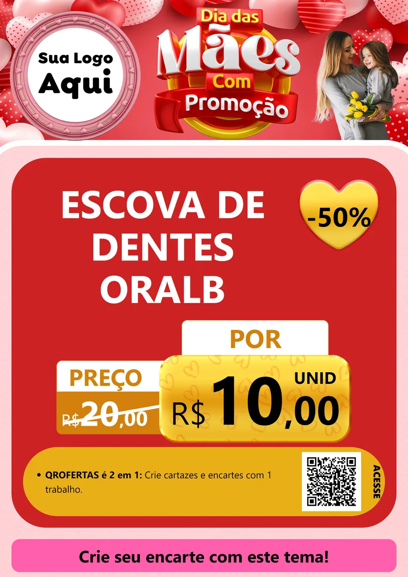 Modelo de Cartaz para Cartaz A4 Vertical com o tema Dia Das Mães Com Promoção para Higiene Pessoal