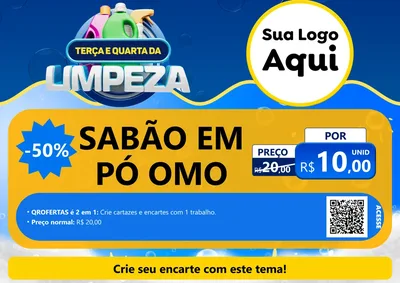 Modelo de Cartaz para Cartaz A4 Horizontal com o tema Terça e Quarta da Limpeza para Produtos de Limpeza