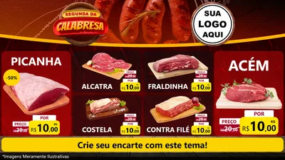 Modelo de TV para TV Horizontal com o tema Segunda da Calabresa para Açougue
