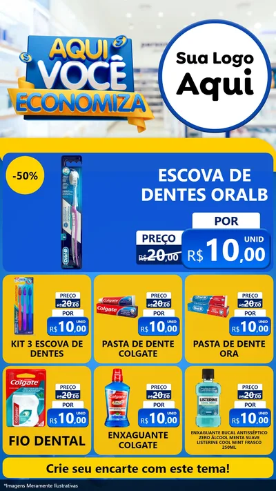 Modelo de Rede Social para Stories com o tema Aqui Você Economiza para Higiene Pessoal