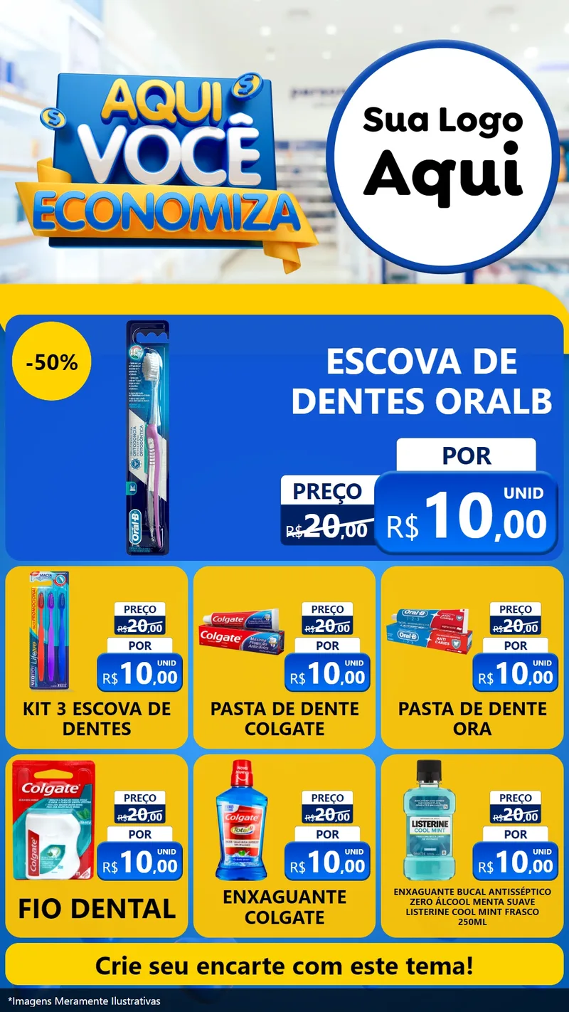 Modelo de Rede Social para Stories com o tema Aqui Você Economiza para Higiene Pessoal