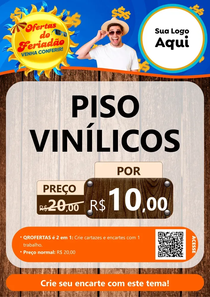 Modelo de Cartaz para Cartaz A4 Vertical com o tema Ofertas do Feriadão para Material para Construção