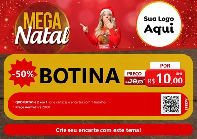 Modelo de Cartaz para Cartaz A4 Horizontal com o tema Mega Natal para Agropecuária