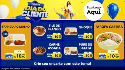 Modelo de TV para TV Horizontal com o tema Especial Dia do Cliente para Restaurante